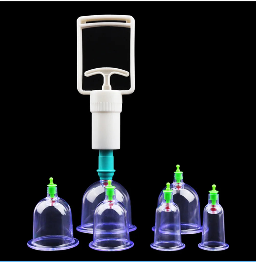 Vacuum Cupping Set 6-Piece Body Massage Kit for Back Pain Relief Body Shaping Massage Equipment Tidesmit