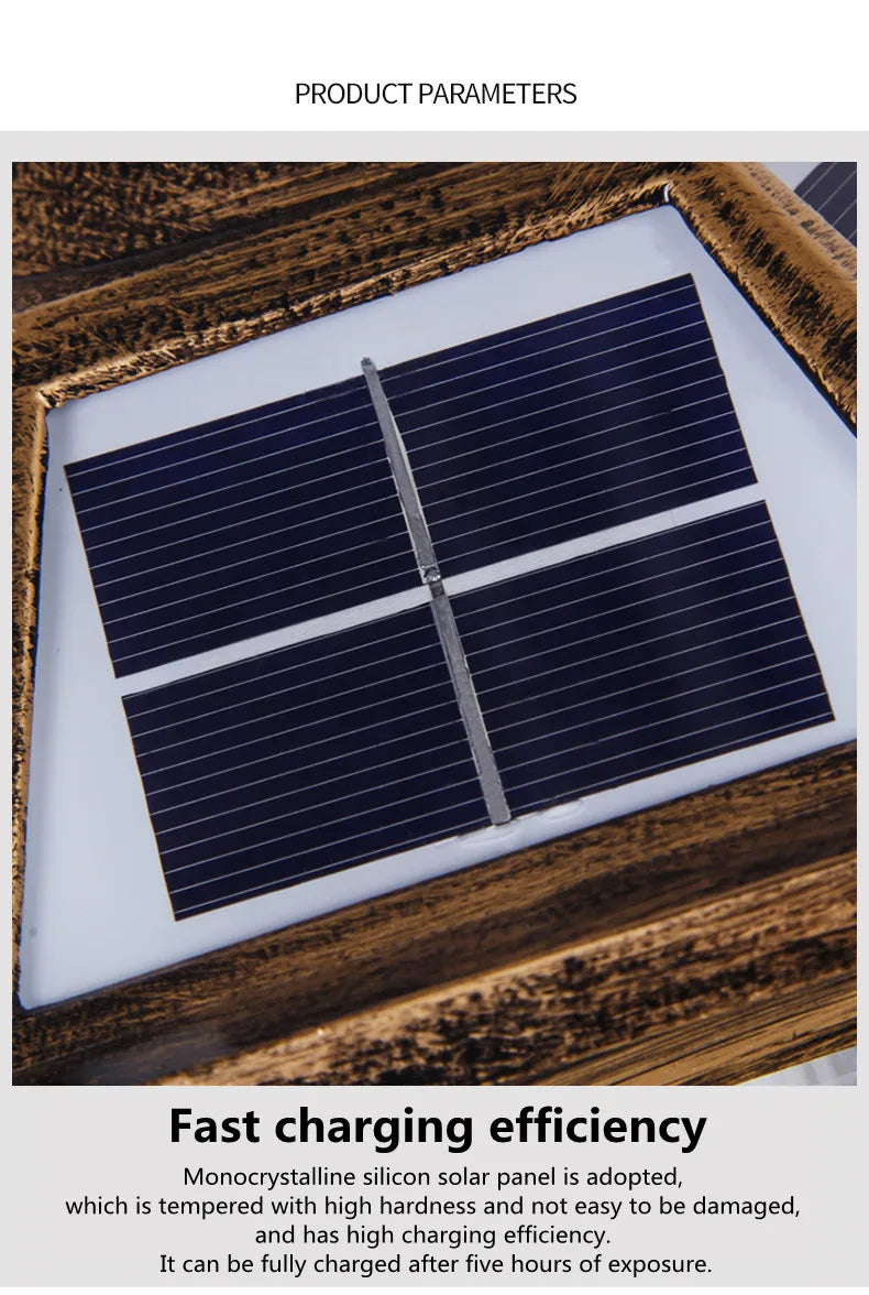 Solar LED Light Outdoor Lamp Pillar Light Solar Panel Spotlights Garden Decoration Outdoor Street Wall Sconce Lamp Sunlight
