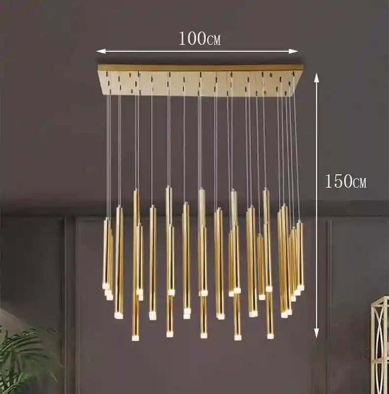 Crystal Stair LED Ring Light | Modern Dimmable Hanging Chandelier Tidesmit