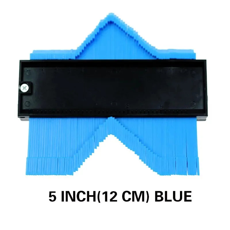 5 inch contour profile gauge ruler with blue comb base and black measuring bar