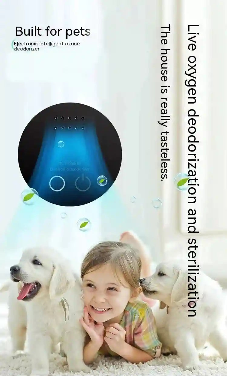 Tidesmit portable intelligent ozone air purifier for shoe cabinets, pet nests, and toilets, seventh angle view.