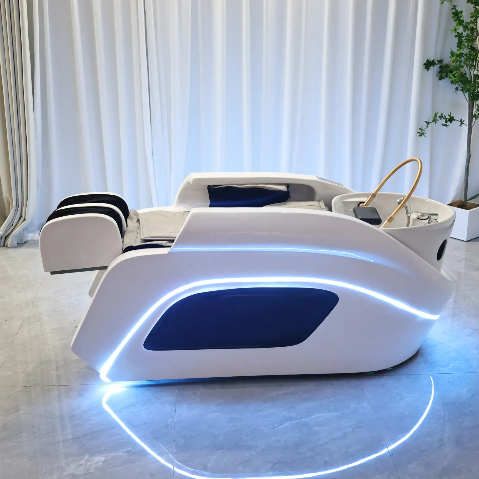 Massage Shampoo Bed for Salons – Ergonomic Hair Wash Station with Heat Massage Chairs Tidesmit
