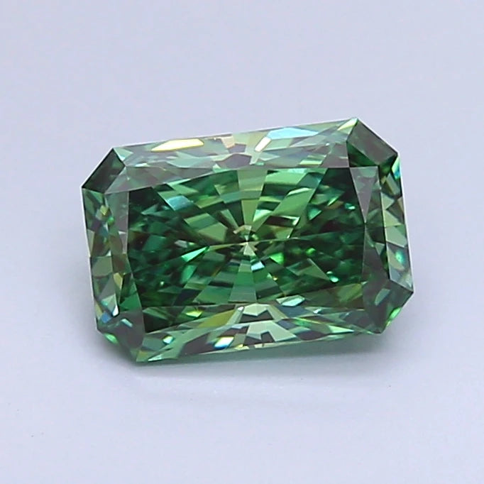 Exceptional Fancy Vivid Green Diamond 1ct Radiant Cut Loose Stone Rare Green Colored Diamond Luxury Engagement Ring Center Stone