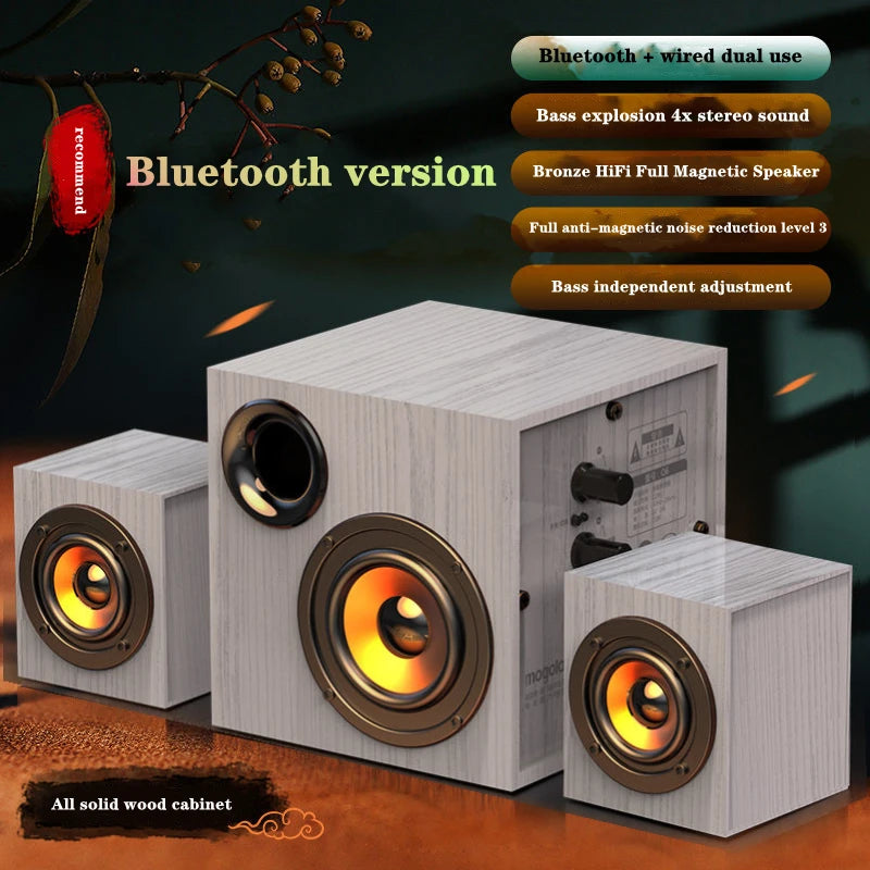 Portable Bluetooth Speaker - Wooden Desktop Audio with Deep Bass Bluetooth version 1 Tidesmit