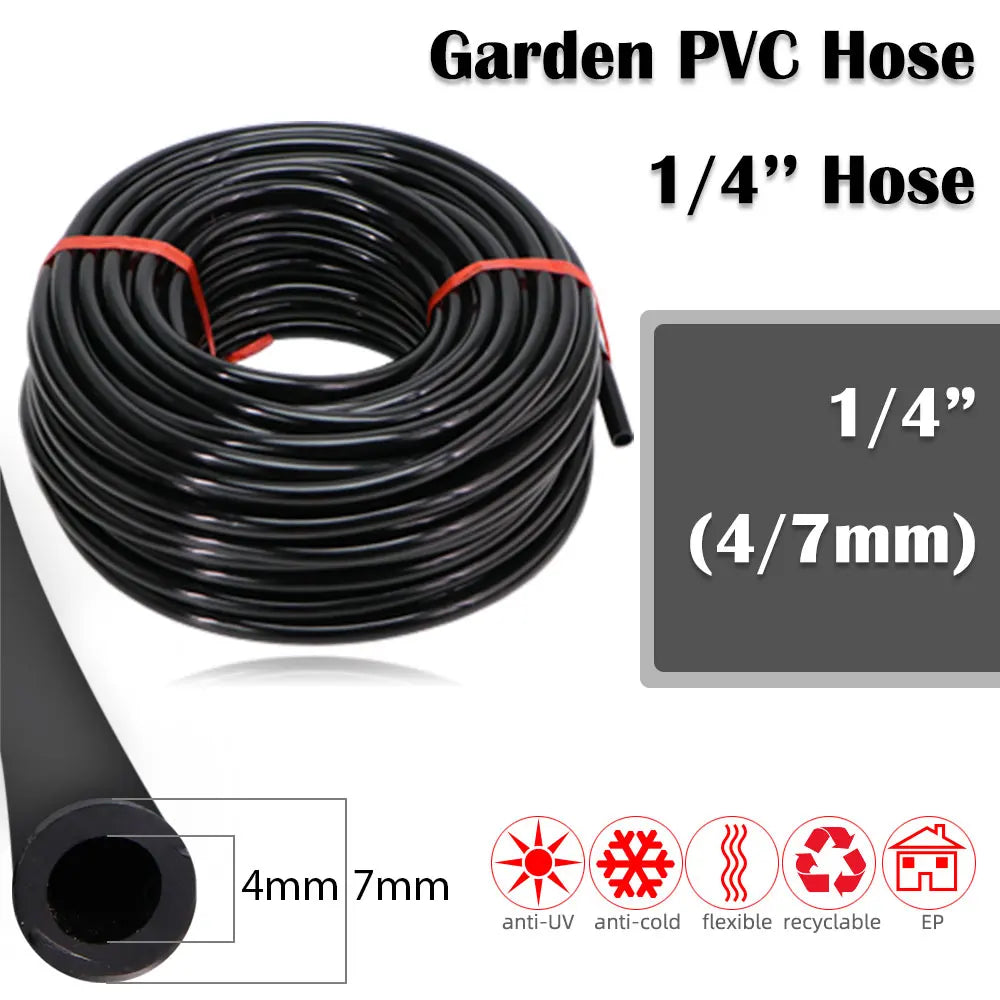 10/20/30M Garden 1/4" Hose Brass Nozzle Atomize Spray System for Summer Balcony Greenhouse Lawn Misting Cooling Irrigation Kit