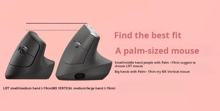 Lift Ergonomic Bluetooth Wireless Mouse Vertical Mouse Small Mouse Business Office 3 Devices Switch In Seconds