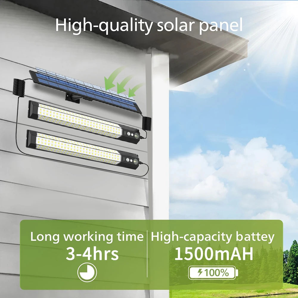 316 LED Solar Lamp Motion Sensor Outdoor Camping Wall Light Waterproof 3 Modes Solar Powered Security Light Garden Fence Garden