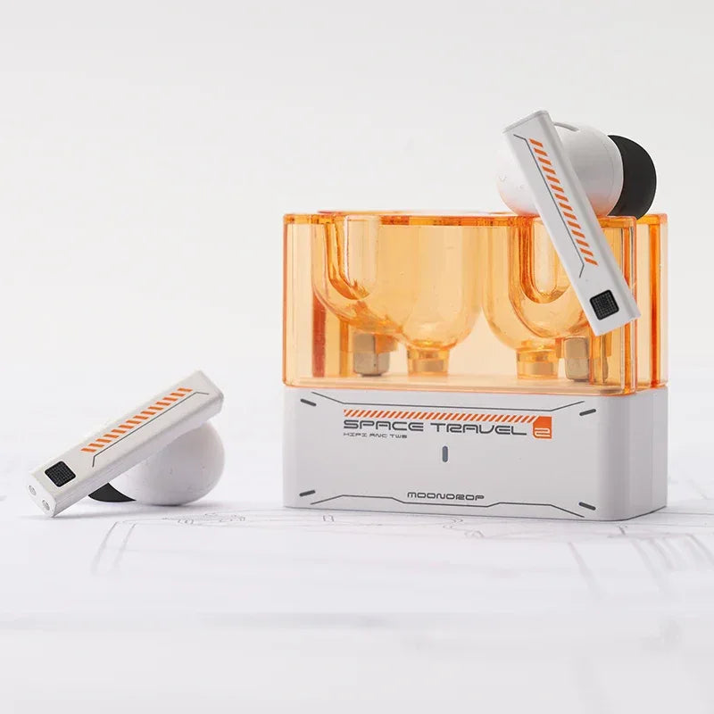 MOONDROP Space Travel 2 earphone HiFi Noise-Canceling TWS wiress Bluetooth 6.0 ANC Low-latency Game Mode SBC/AAC gaming headset Tidesmit