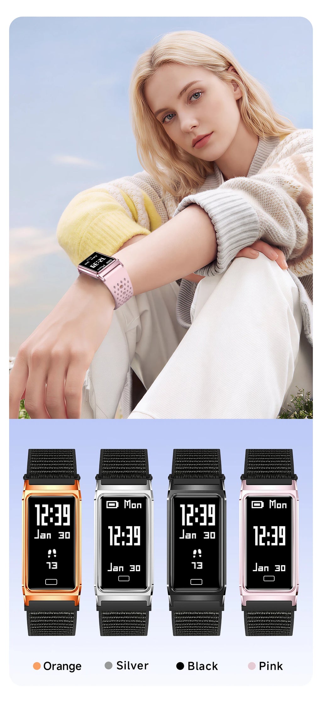 LIGE 4.9MM Ultra-Thin Fashion Men Women Smart Bracelet Sports Fitness Tracker Heart Rate Health Monitor Waterproof SmartWatch