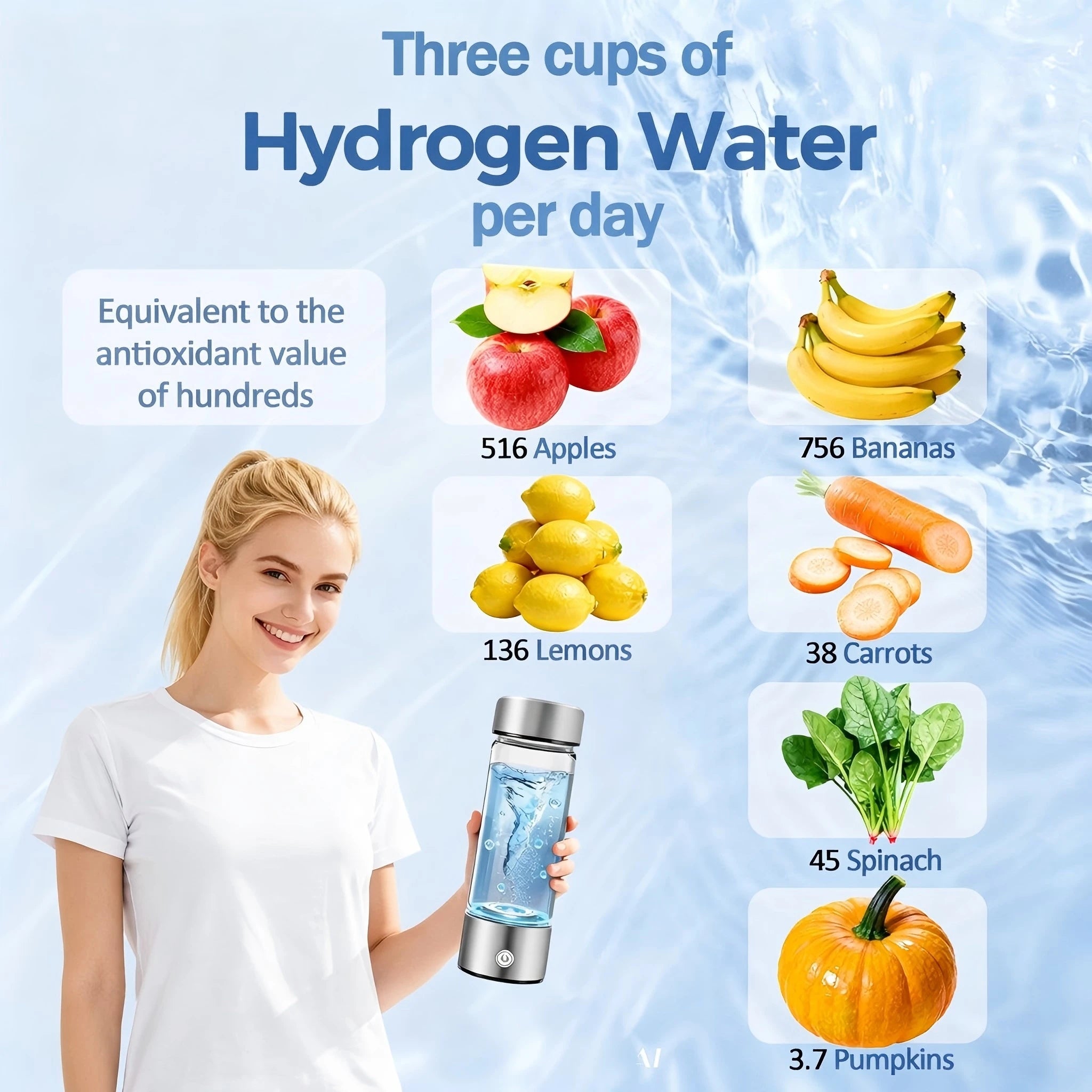Tidesmit portable hydrogen water generator bottle showing charging port and sleek electric alkaline ionizer cup design