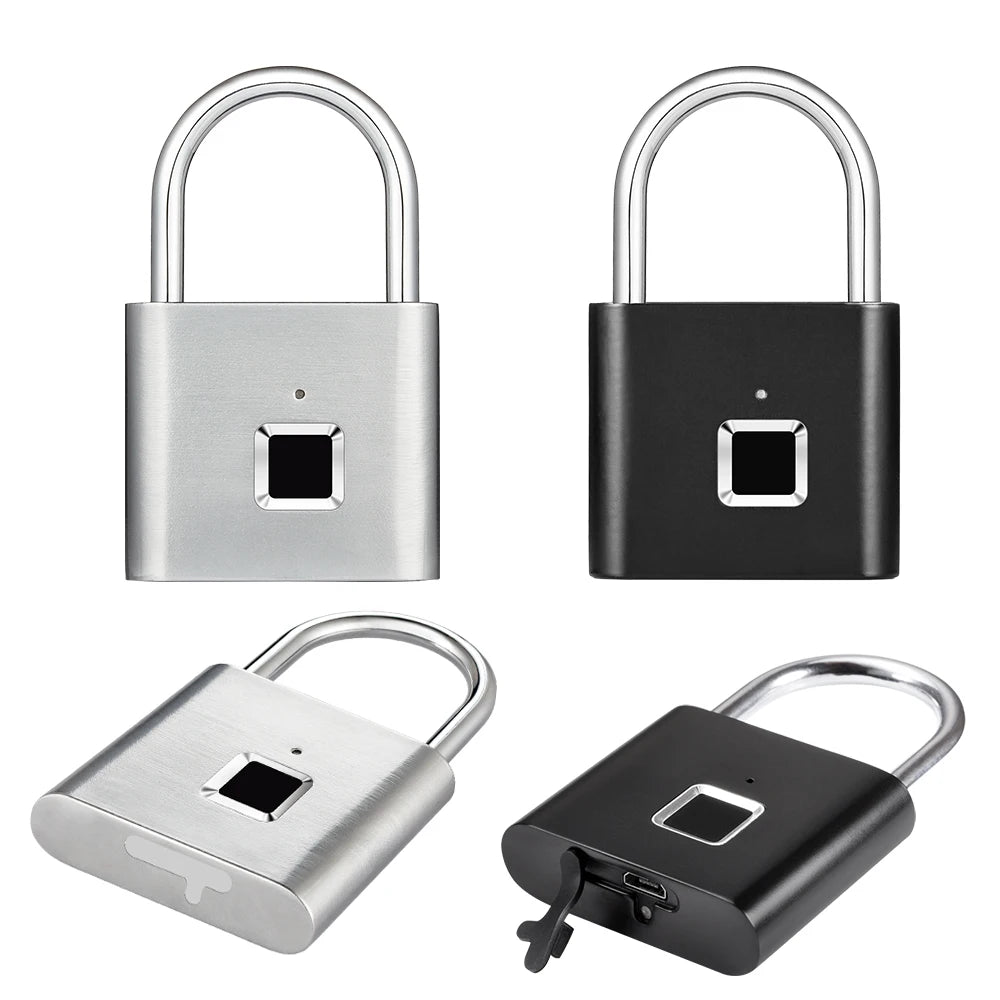 KERUI Fingerprint Lock Keyless USB Charging Smart Padlock Anti-theft Zinc Waterproof Door Lock 0.2sec Unlock Portable Door Lock