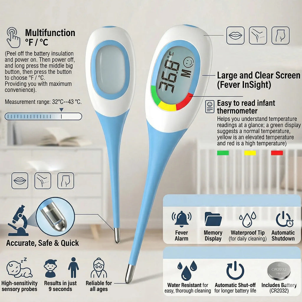 Backlit Medical Temperature Infrared Non-contact Thermometer Forehead Thermomete LCD Display Fever Measure For Baby Adult