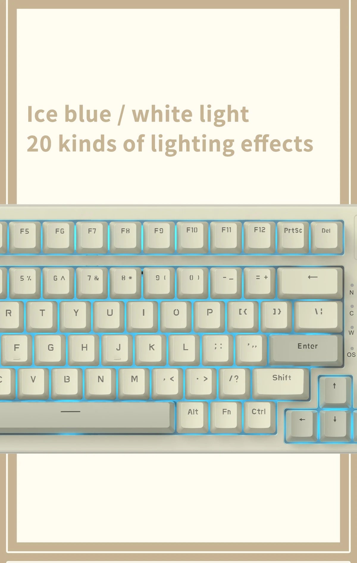 AK992 Retro Wired Mechanical Keyboard 100% 98-Key Full Layout Hot-Swap USB Gaming Keyboard Multimedia Key Knob, Blue Backlight