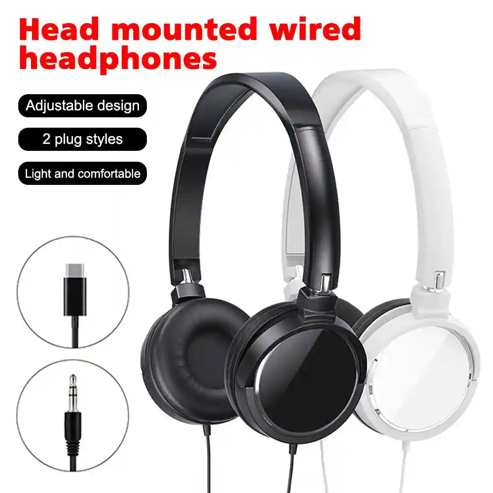 Noise Cancelling Wired Over-Ear Headphones with Mic - Tidesmit Tidesmit