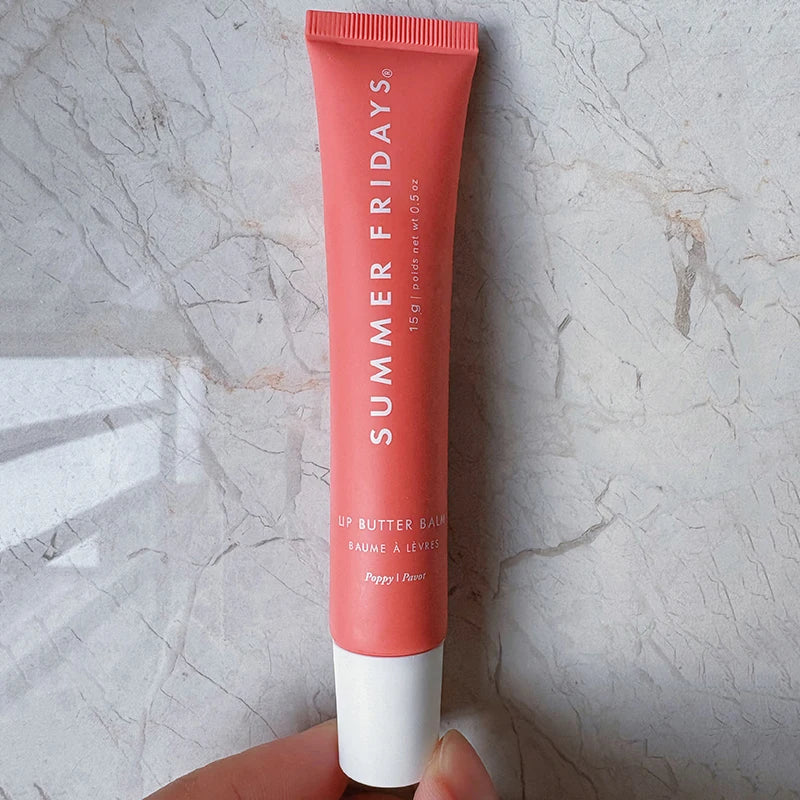 Tidesmit Summer Friday Vanilla Beige moisturizing lip balm set showing smooth transparent mirror finish gloss texture
