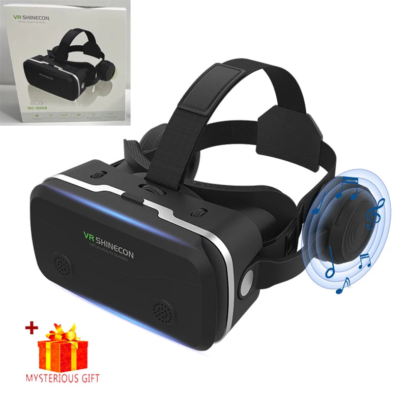 VR Headset for Smartphones - Immersive 3D Glasses with Remote Controller Black Only VR Tidesmit