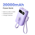 20000mAh Portable Charger - Fast Charging Power Bank for iPhone 16 Purple Tidesmit
