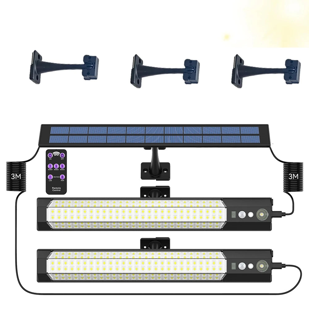 316 LED Solar Lamp Motion Sensor Outdoor Camping Wall Light Waterproof 3 Modes Solar Powered Security Light Garden Fence Garden