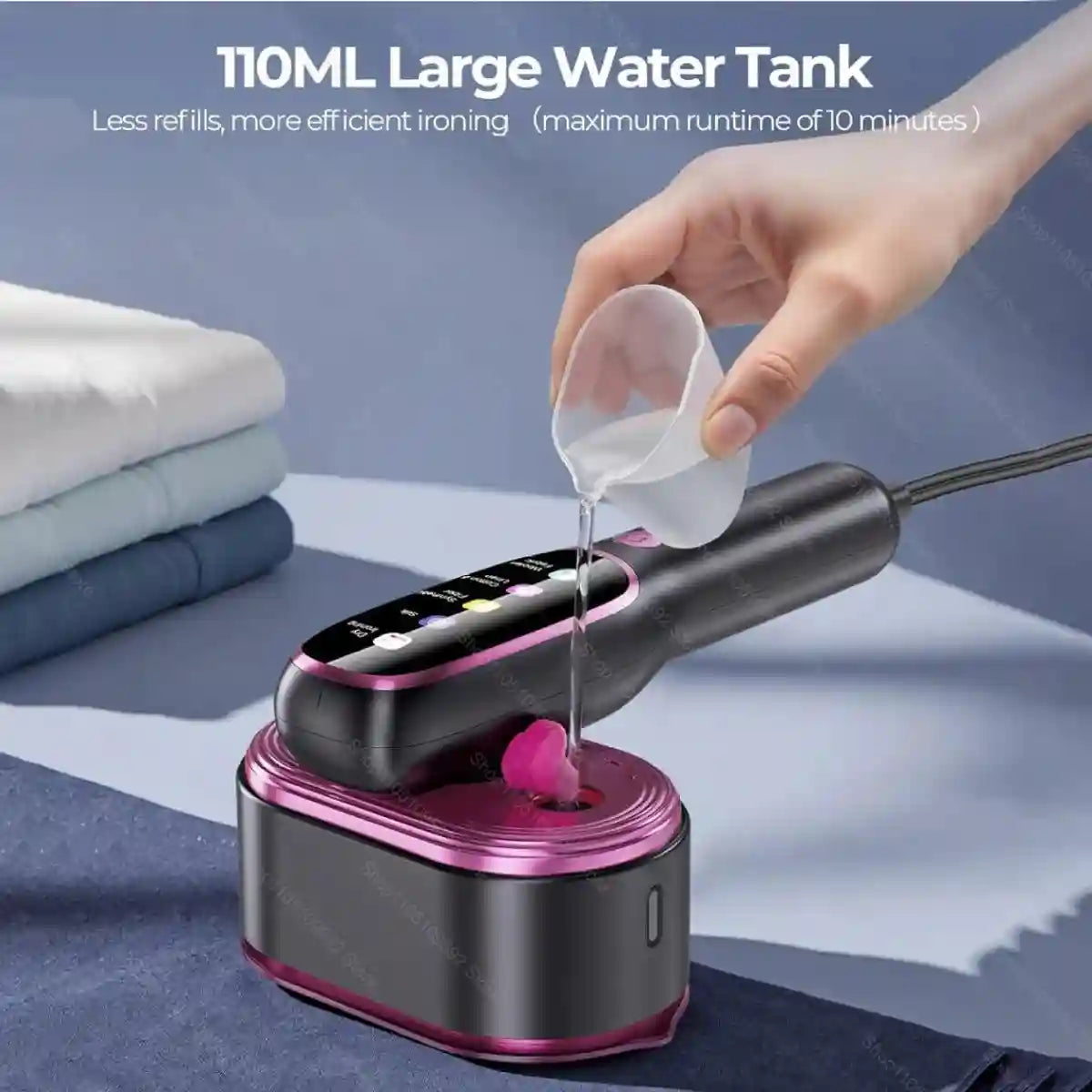 Tidesmit 1200W professional handheld garment steamer showing ergonomic nozzle detail for efficient crease removal
