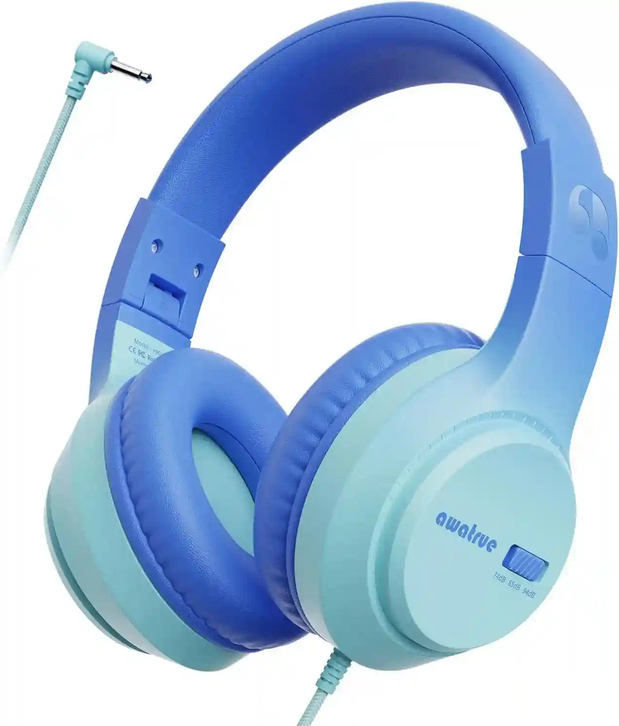 Kids Wired Over-Ear Headphones with Safe Volume Limiting by Tidesmit Blue Tidesmit