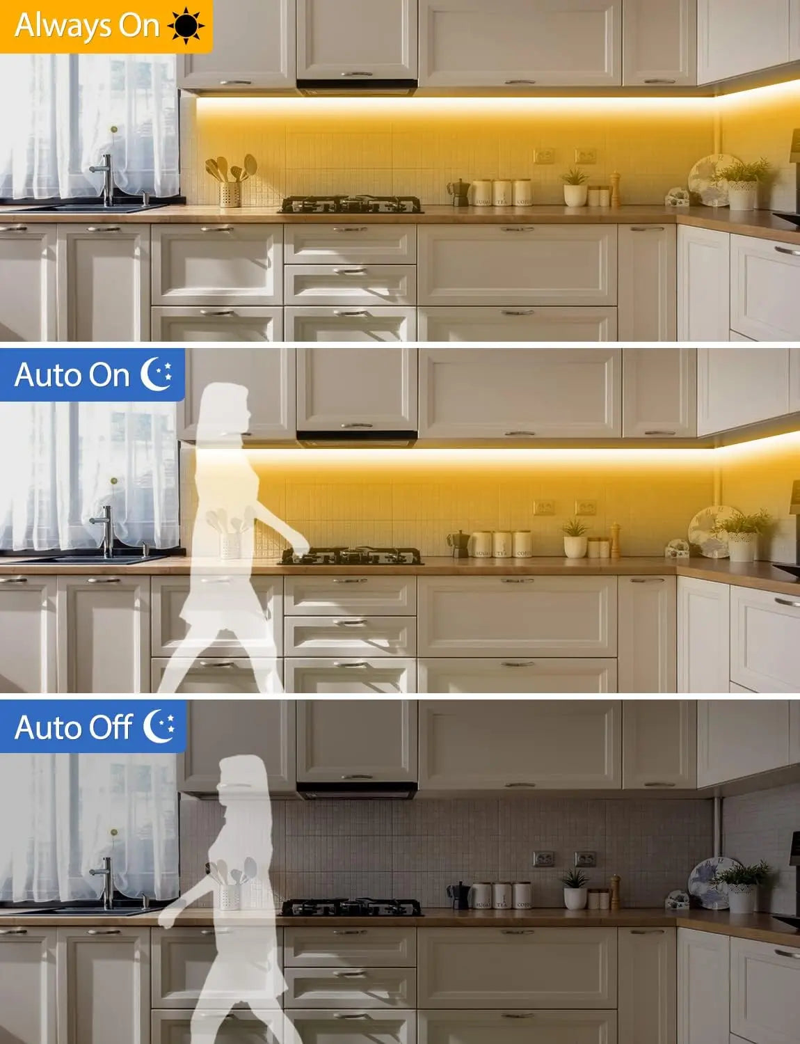 Motion Sensor Stair Lights With Chase Effect Under Bed Lights Under Cabinet Lights, Motion Activated Led Light Strip for Home