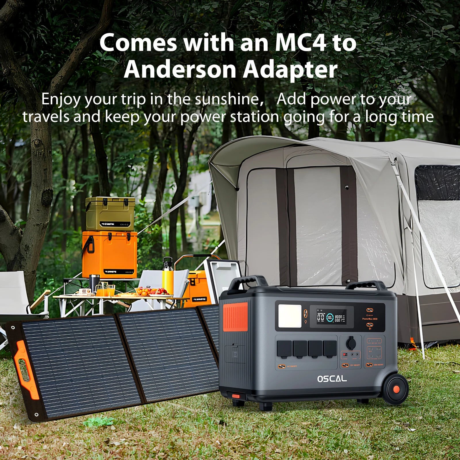 OSCAL 200W Solar Power Generation Panel Can Be Combined with Generator Use Solar Energy Conversion for Outdoor Camping