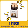 Polypeptide face cream in a black and gold jar, sitting atop its white and gold branded product box.