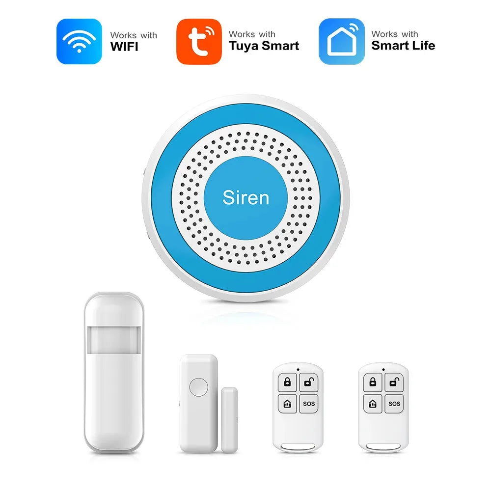 WiFi Home Alarm System with Alexa Voice Control and App Automation WiFi Alarm Kit A EU Plug Tidesmit