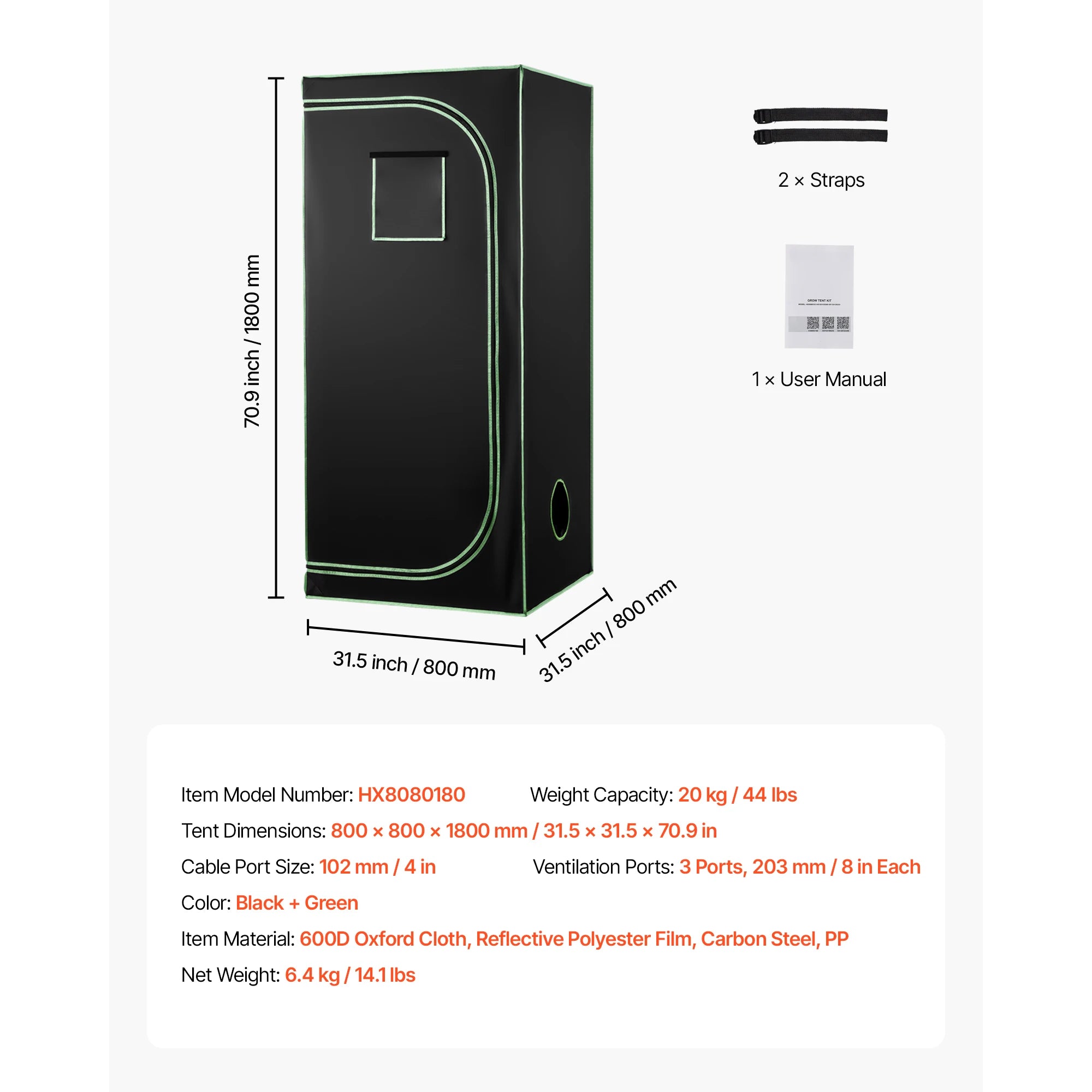 SucceBuy Indoor Grow Tent Kit Indoor Plant Tent with Ventilation System High Reflective Mylar Growing Tents for Flower Veggie
