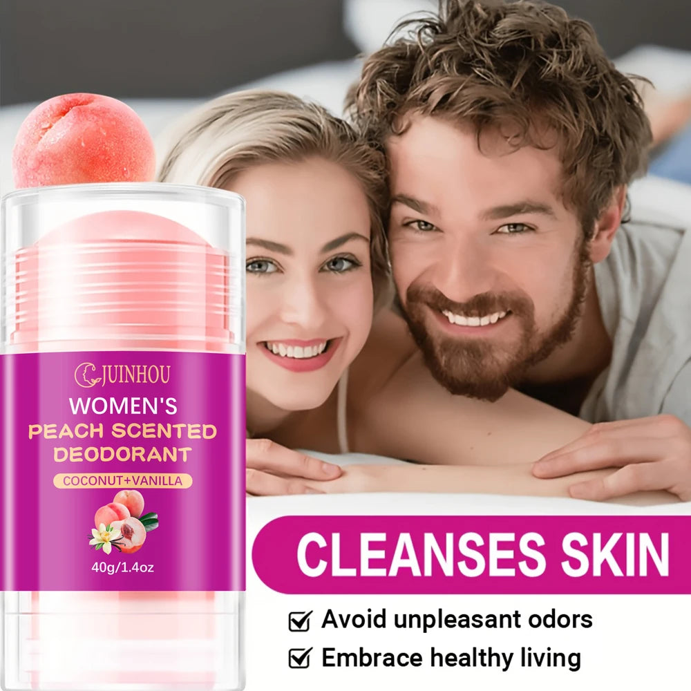Tidesmit JUINHOU 40g Peach Deodorant Stick for women with moisturizing antiperspirant benefits and light scent.