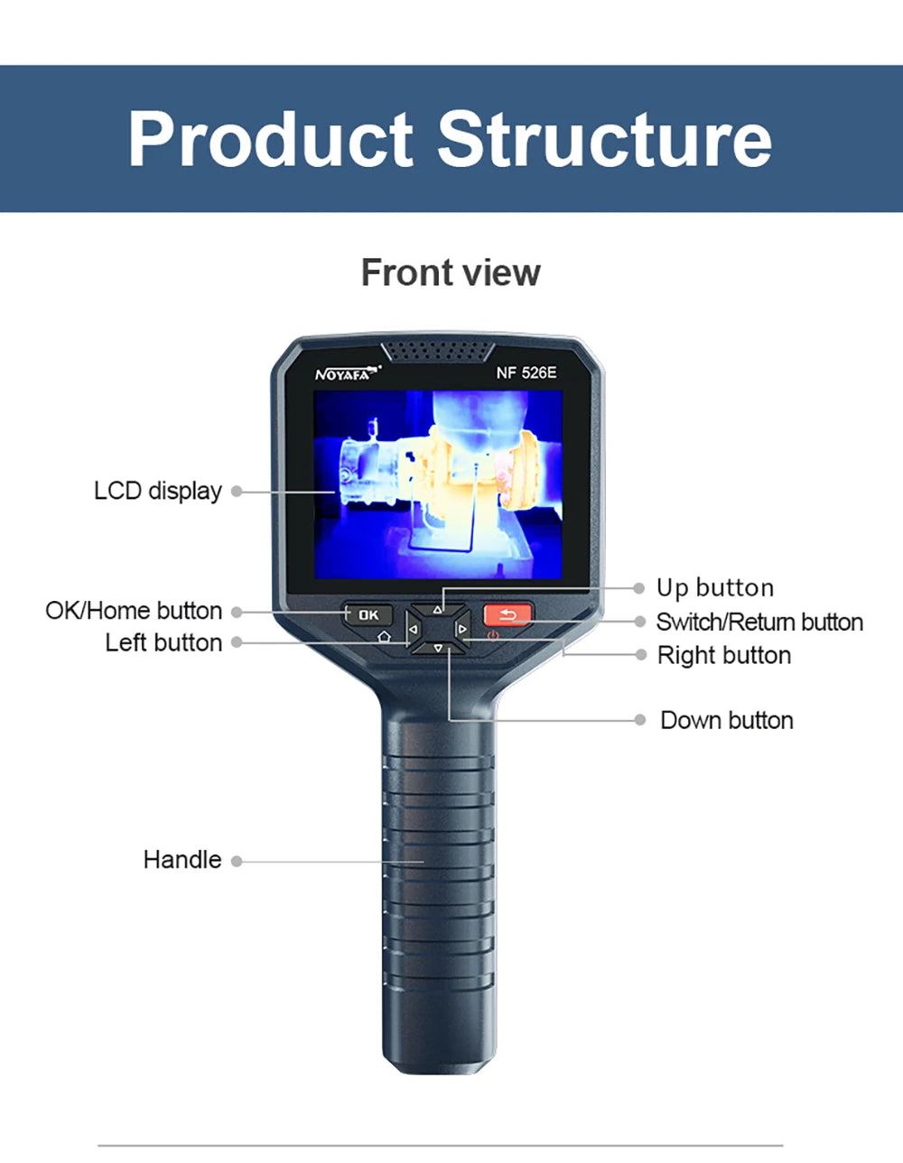 NOYAFA NF-526E Thermal Imager 256*192 Handheld thermal Camera Infrared Temperature Meter For Repair, PCB, Circuit Testing
