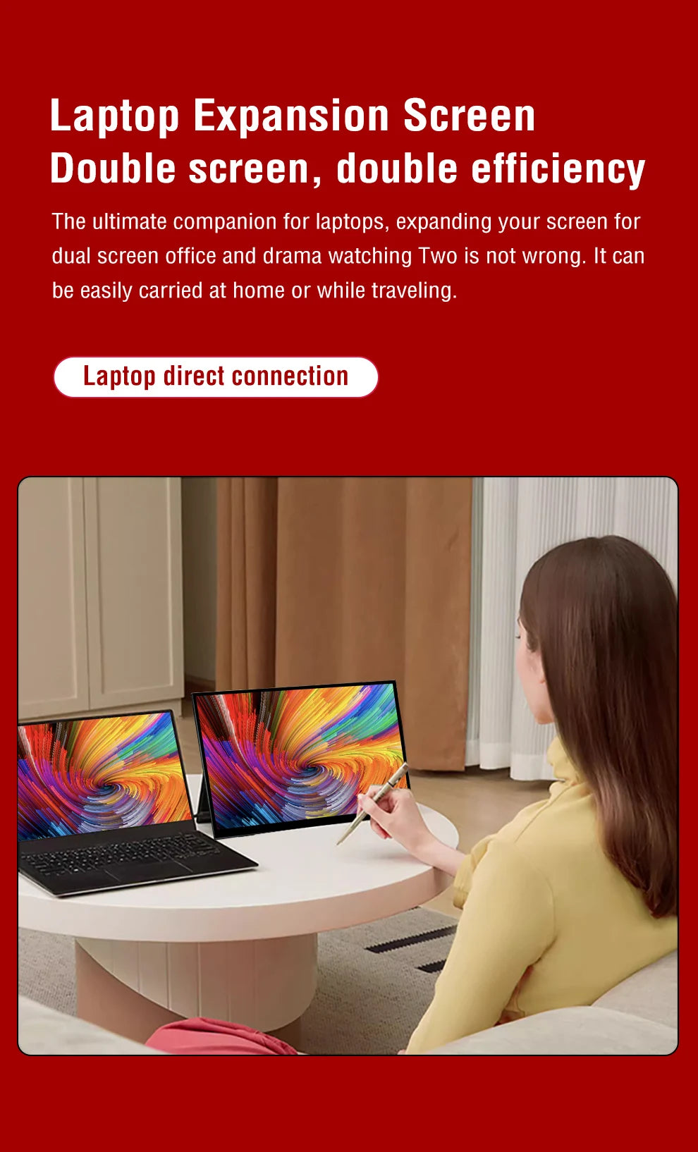 Anmite 18.5 inch Portable Touch Monitor 120Hz 100% sRGB With Screen Holder Stand For Laptop Phone Xbox PS4 PS5 Switch
