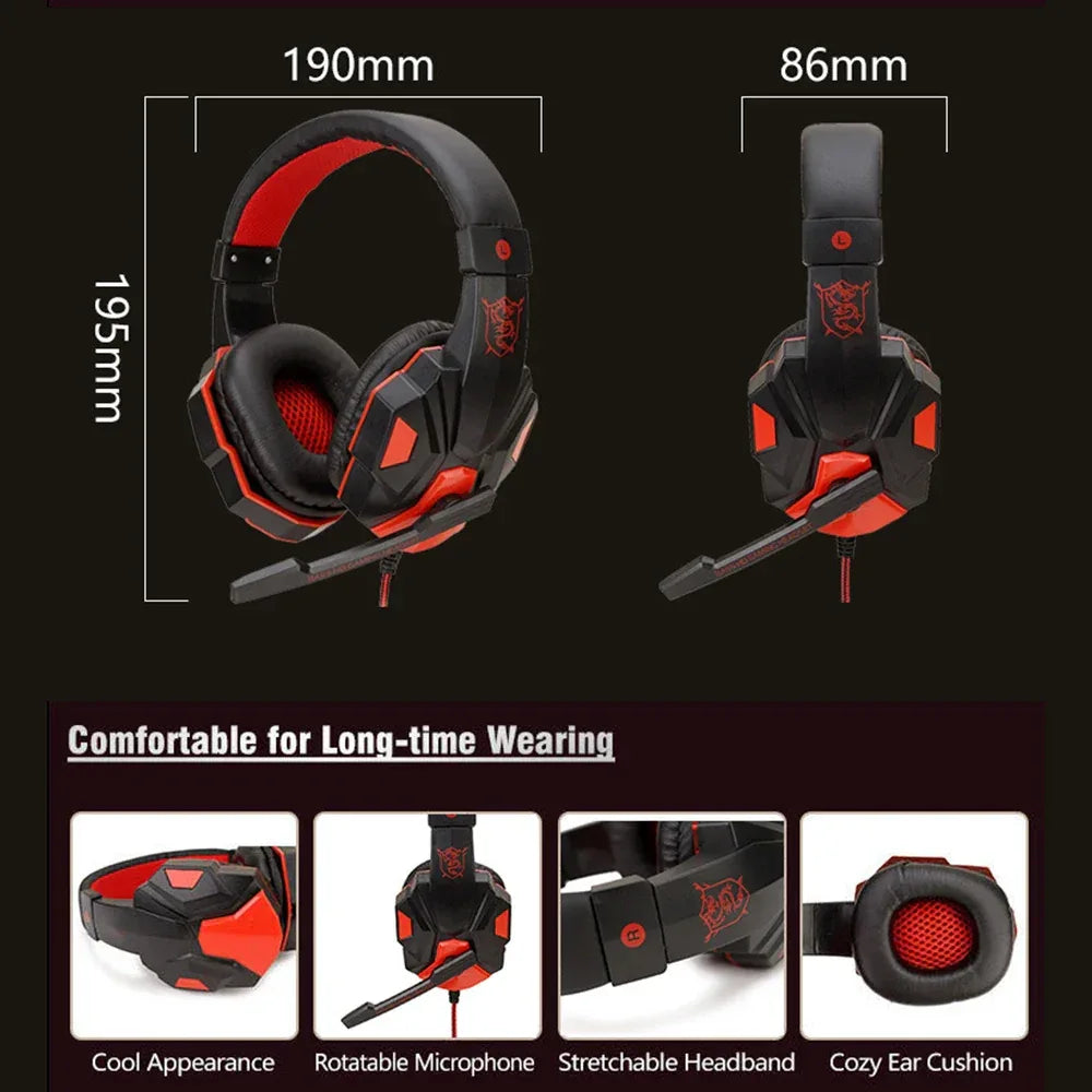 Tidesmit Wired Stereo Gaming Headphones with Microphone - 3.5mm Jack Tidesmit