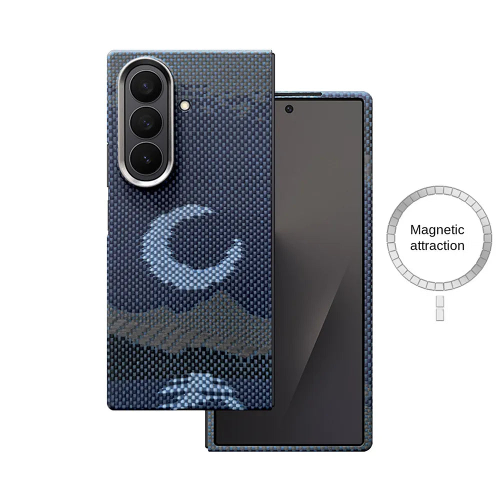 Samsung Galaxy Z Fold 7 Aramid Carbon Fiber Case - Slim Military Grade Protection Moon Galaxy Z Fold7 Tidesmit