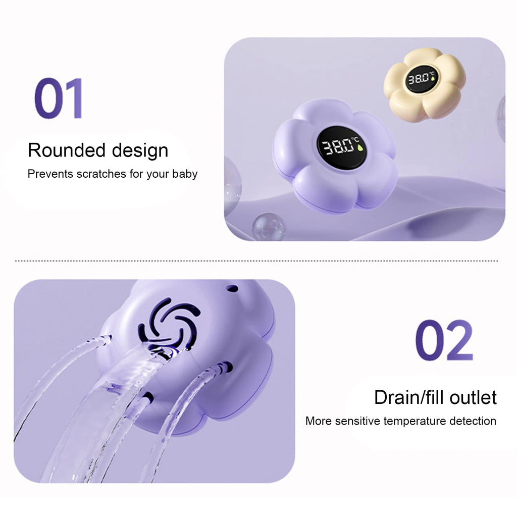 Baby Bath Thermometer with LED Display & Color Alerts Digital Water Temperature Thermometer for Newborns & Toddlers