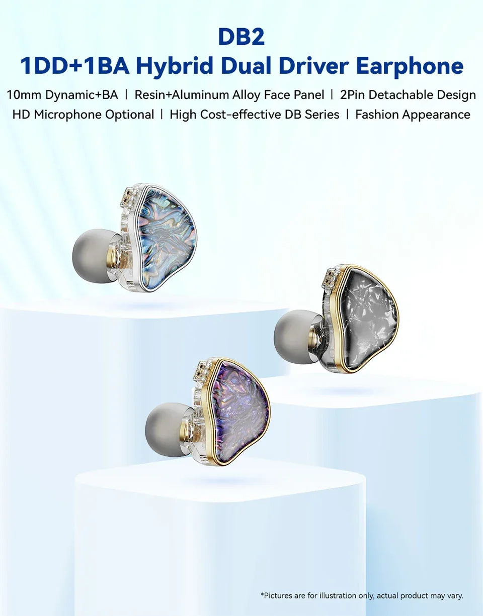 HiFi In-Ear Monitors 1DD+1BA Hybrid Dual Driver Earphones | Tidesmit Tidesmit