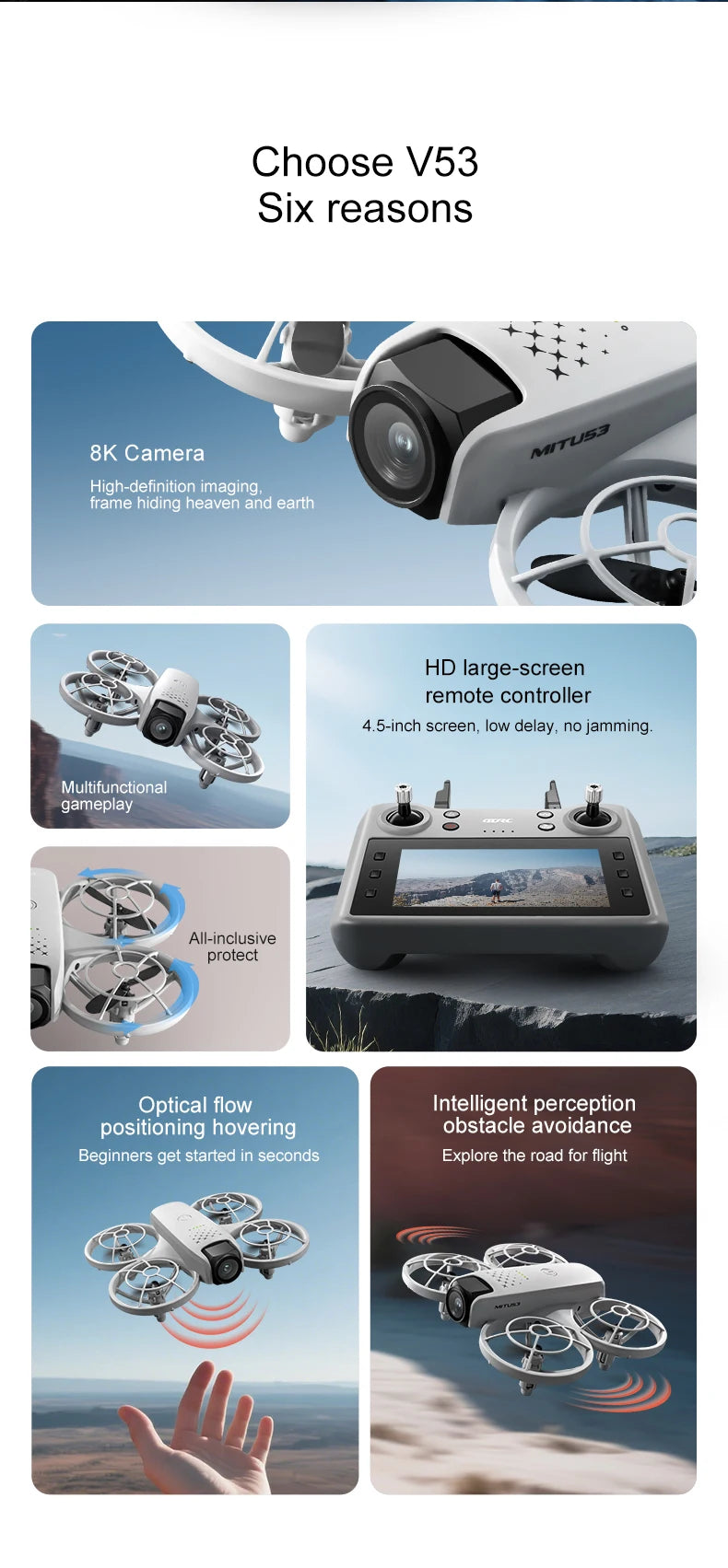 GPS Drone with 8K Camera - Foldable Aerial Quadcopter by Tidesmit Tidesmit