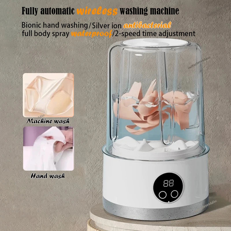 Tidesmit portable wireless mini washing machine bucket for travel cleaning underwear and socks with 2-speed timer