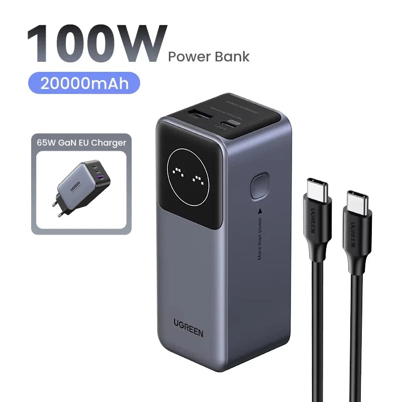 Portable Power Bank 130W 20000mAh PD Fast Charging Battery Pack 20000mAh EU Bundle Tidesmit
