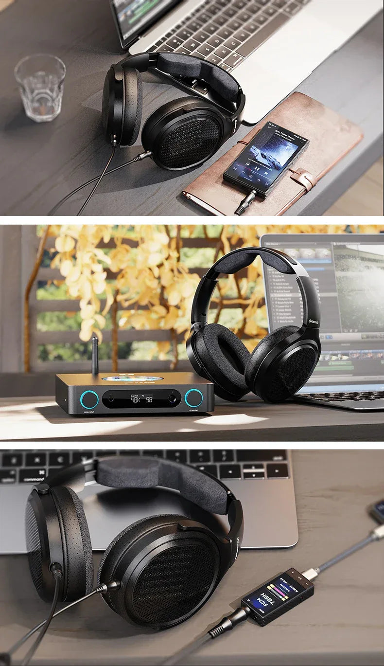Planar Magnetic Open Back Headphones | JT7 Black | Tidesmit Tidesmit