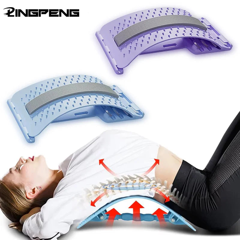 Back Stretcher Adjustable Lumbar Support - Ergonomic Spine Relief Device Back Massage Instrument Tidesmit