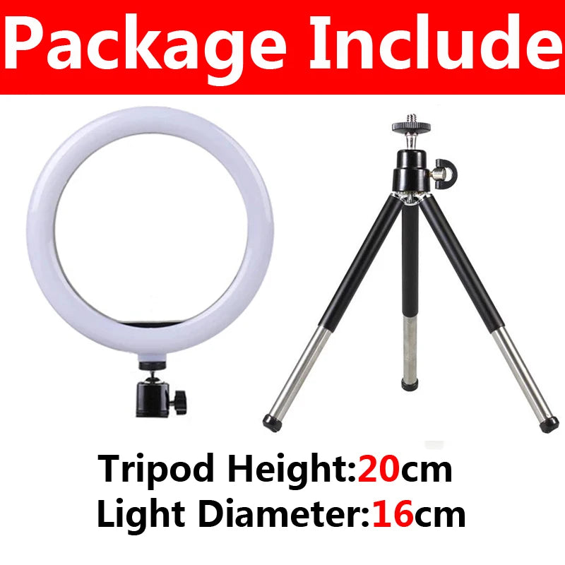 LED Ring Light with Tripod Stand for Content Creation 16cm-33cm B-16cm Tidesmit