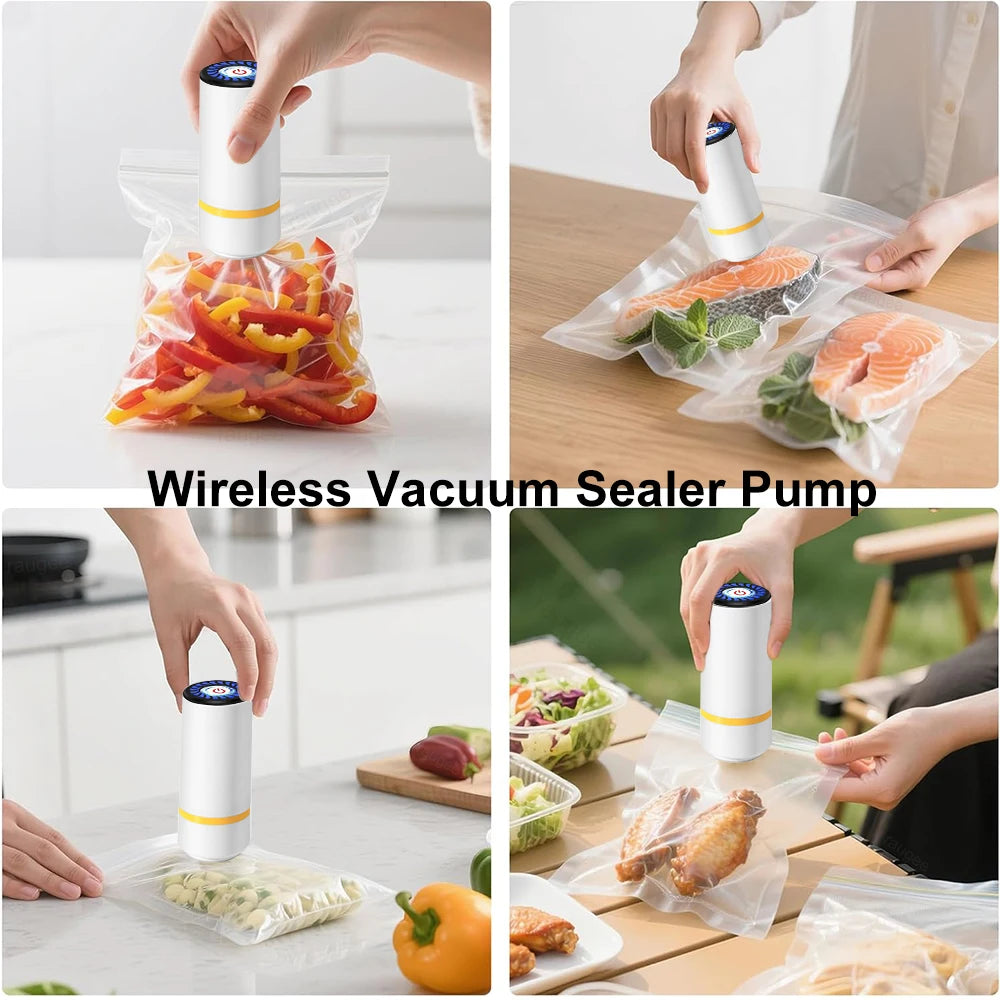 Electric Vacuum Sealer Pump USB Rechargeable Mini Handheld Vacuum Sealing Bags Pump For Food Storage Sealer Portable Vacuum Pump