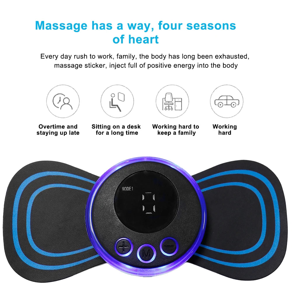 EMS Neck Massager - Portable TENS Pulse Pain Relief Patch for Muscles Body Shaping Massage Equipment Tidesmit