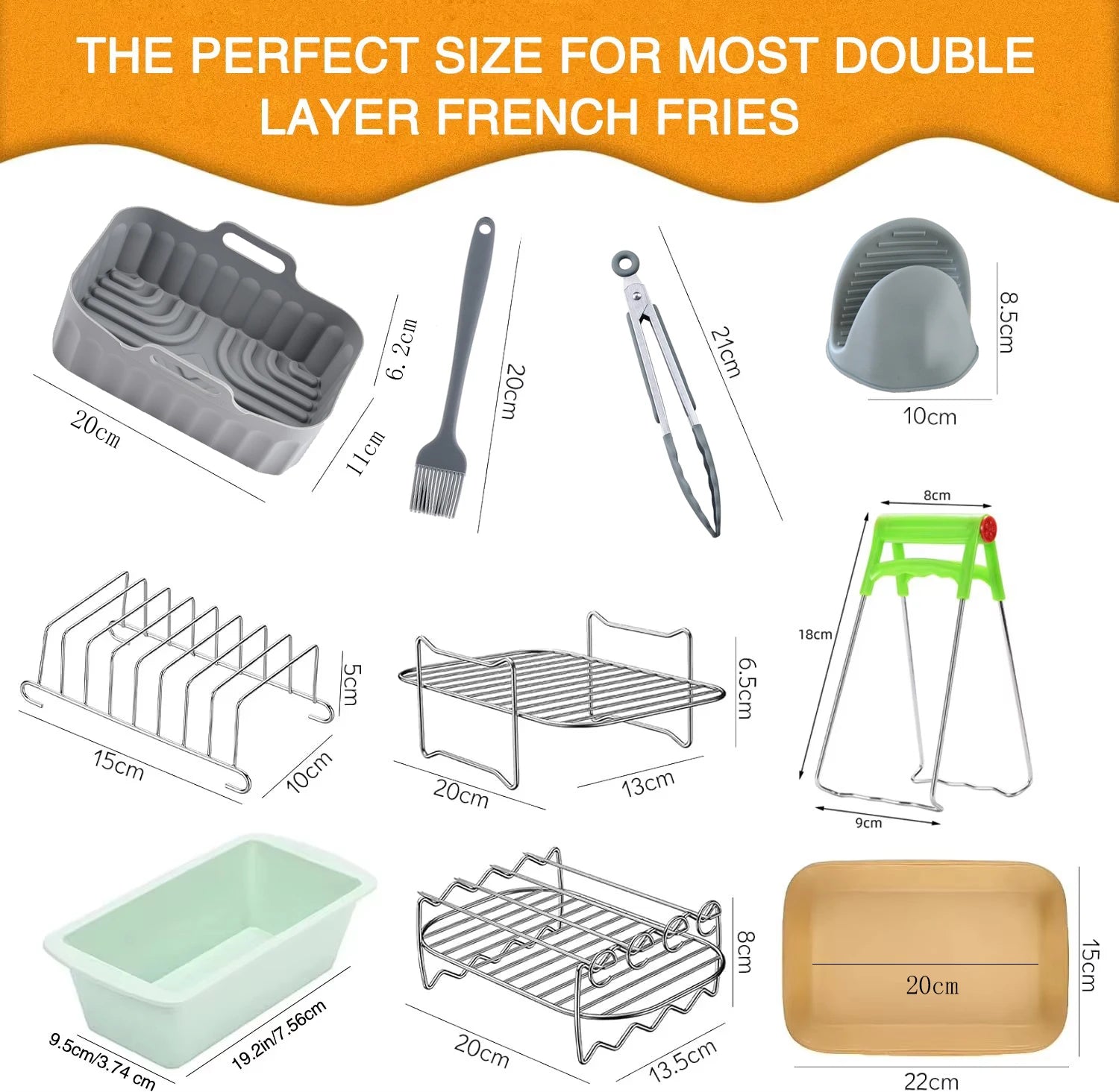 Air Fryer Accessories Set for  Ninja Foodi Max Dual Zone Air Fryer AF400EU/AF300EU/AF451EU  With Silicone Air Fryer Mold Baking