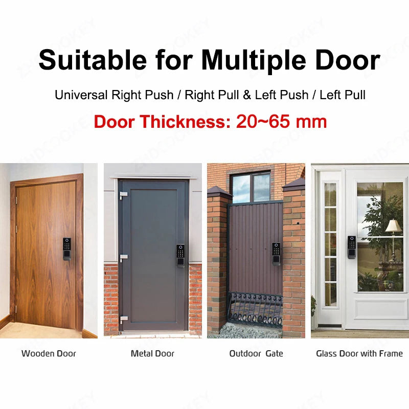 Tuya WiFi Double Side Fingerprint Door Lock IP66 Waterproof Passcode RFID Card Remote App Smart Lock For Outdoor Courtyard Gate