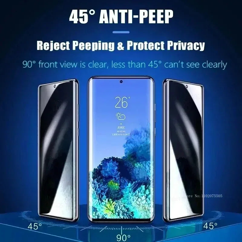 Anti-Spy Screen Protector for Samsung Galaxy - 9H Tempered Glass 2-Pack Tidesmit
