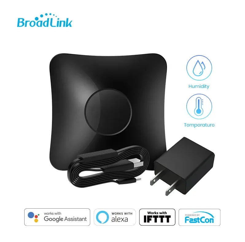 Broadlink RM4 Pro Smart Remote with HTS2 Sensor for WiFi Home Automation RM4 PRO Add HTS2 US Tidesmit
