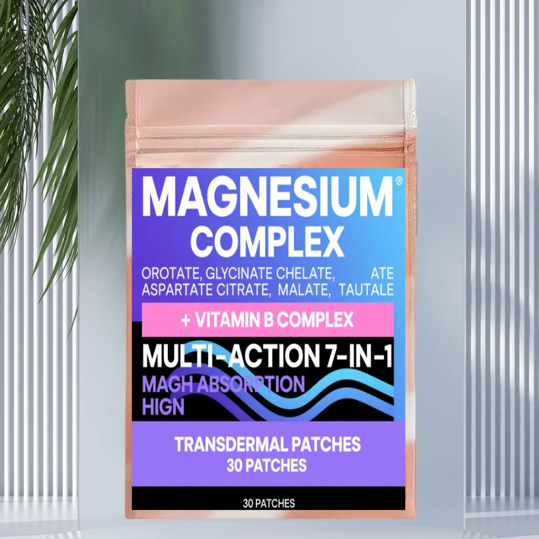 30 Patches Magnesium Complex Transdermal Patches Magnesium Glycinate, Malate with Vitamins Support Muscle,Heart Support