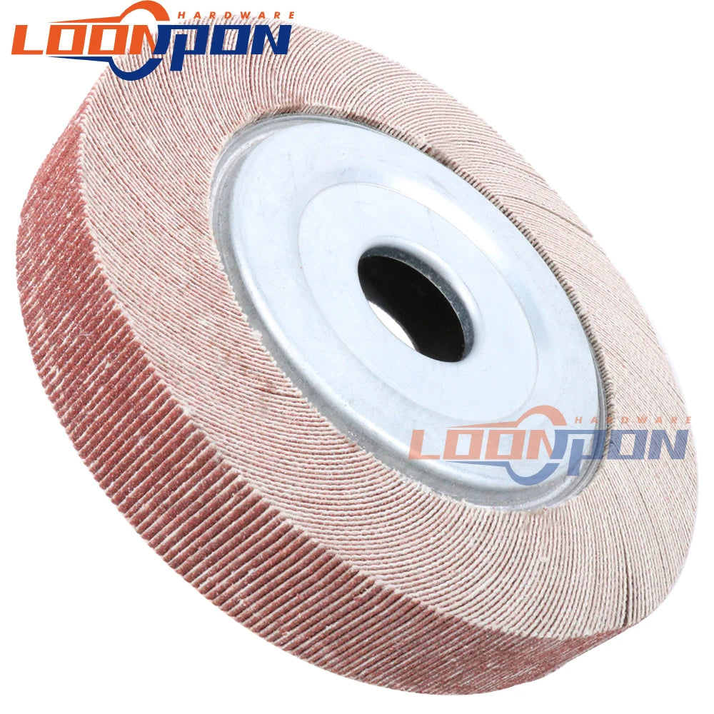 150x25mm Bore Flange Flap Grinding Wheel Aluminum Oxide Sanding Cloth Mop Abrasive Polishing Disc for Metal Wood Thickness 25mm